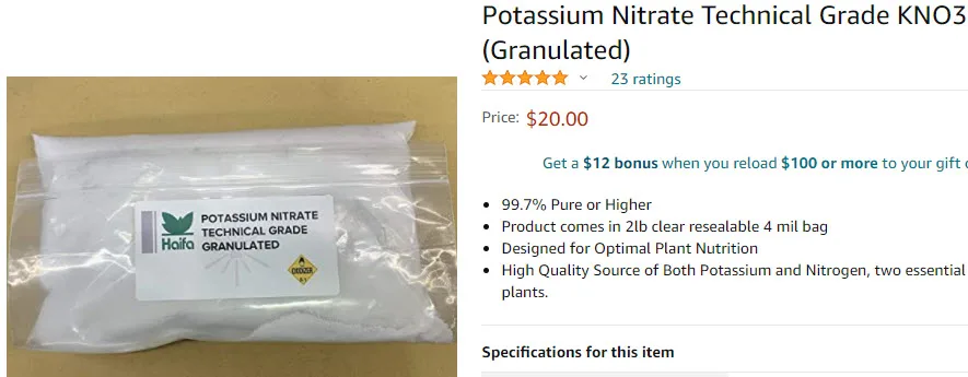 Potassium Nitrate KNO3